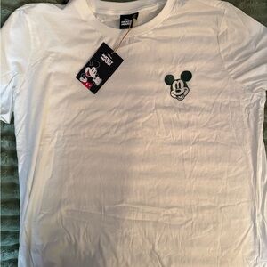 Disney White Tee with Mickey Mouse Embroidery